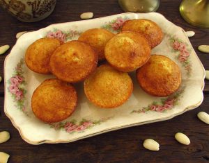 Almond muffins on a platter
