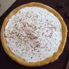 Chocolate and chantilly pie on a pie pan