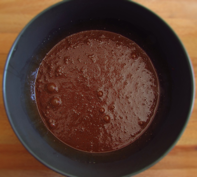 Chocolate cream on a bowl