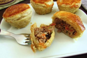 Mini meat pie on a plate