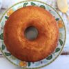 Simple and Fluffy Lemon Cake on a plate