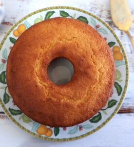 Simple and Fluffy Lemon Cake on a plate