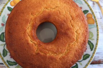 Simple and Fluffy Lemon Cake on a plate