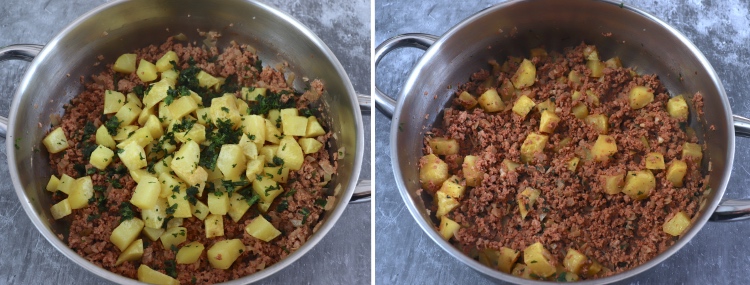 Tarte de carne com batata passos