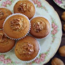 Walnut muffins on a plate