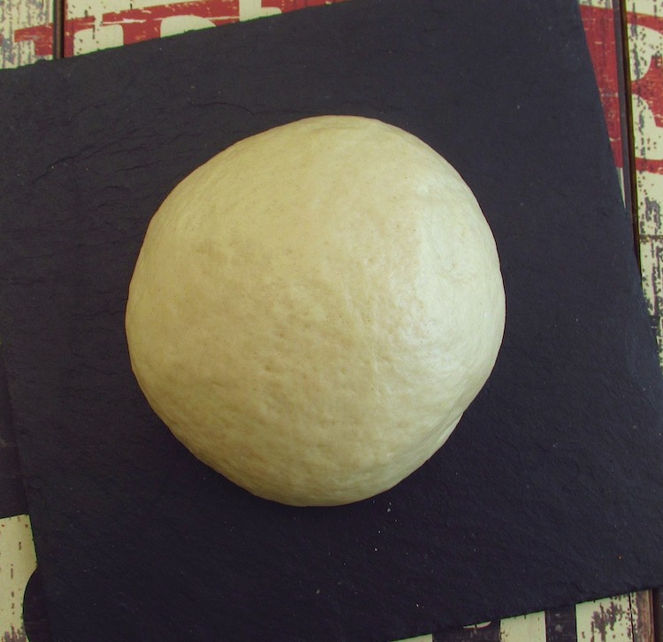 Bread dough in a round shape