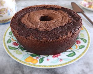 Chocolate orange cake on a plate