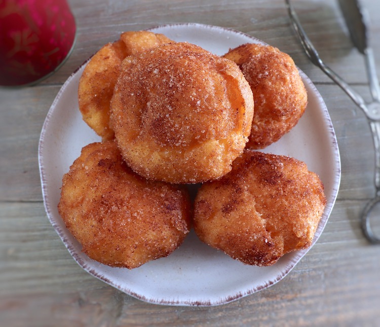 Portuguese lemon doughnuts on a plate