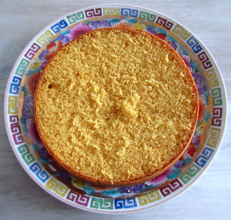 Orange half cake on a plate
