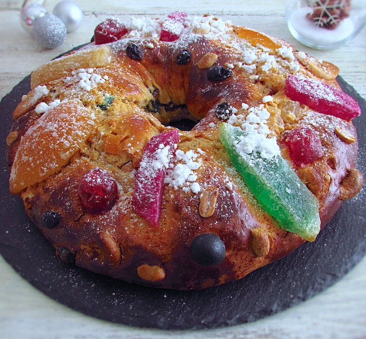 Portuguese king cake on a table