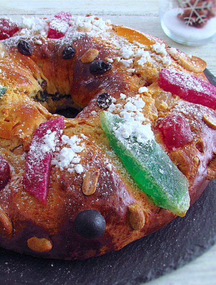 Portuguese king cake on a table