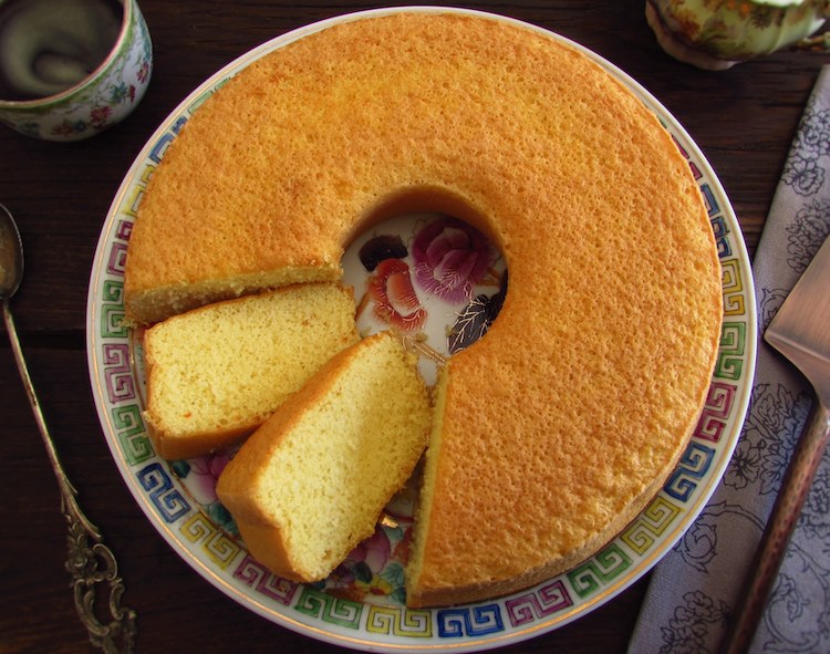 Brandy cake on a plate