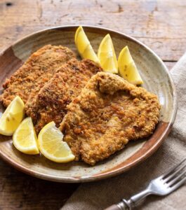 Oven-Baked Breaded Pork Steaks on a plate