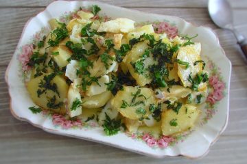 Bacalhau económico no forno numa travessa