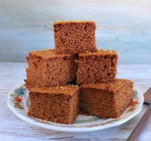 Cinnamon and honey squares on a plate