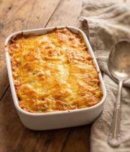 Bacalhau com Maionese numa assadeira