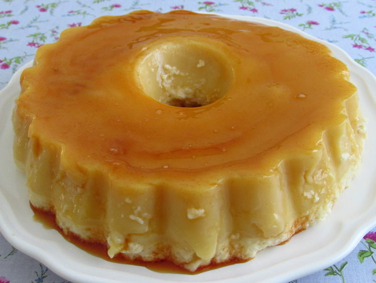 Orange pudding on a plate