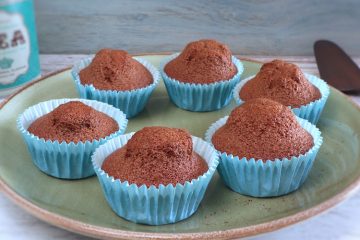 Simple chocolate orange muffins on a plate