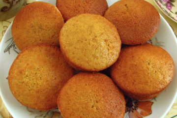 Carrot orange muffins on a plate