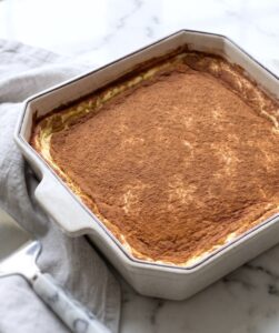 Sericaia (Traditional Portuguese Dessert) on a baking dish