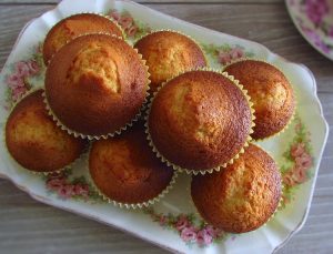 Honey muffins on a platter