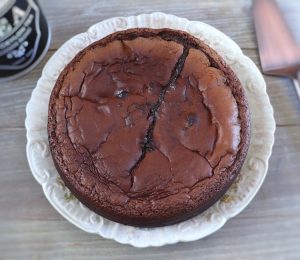 Creamy chocolate cake on a dish