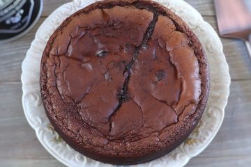 Creamy chocolate cake on a dish