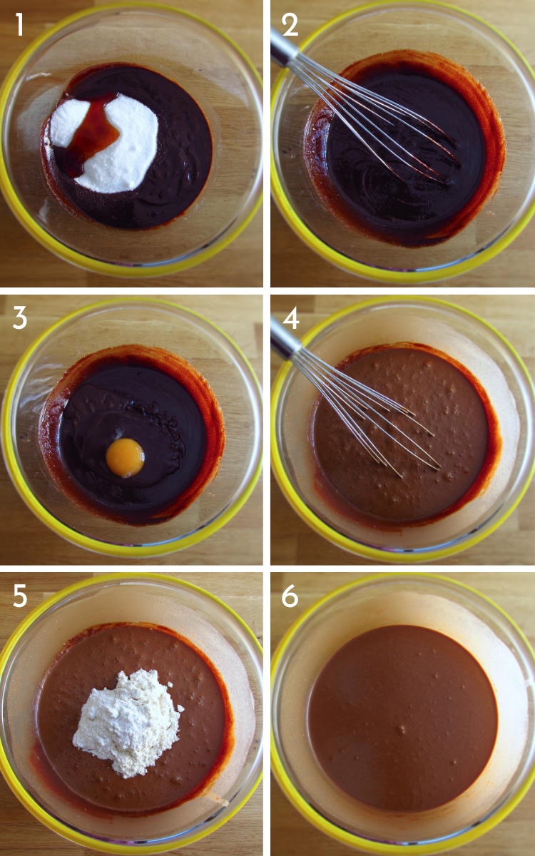 Creamy chocolate cake steps