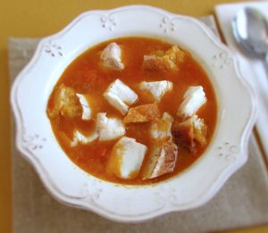 Croaker soup on a soup bowl