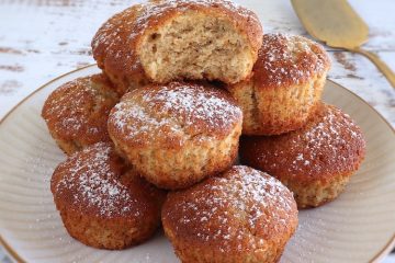 Easy banana muffins on a plate