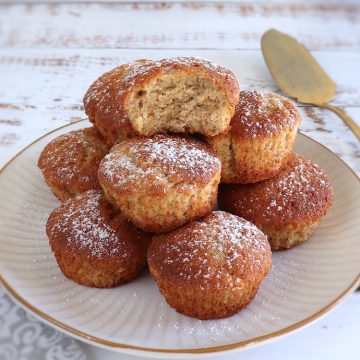 Easy banana muffins on a plate