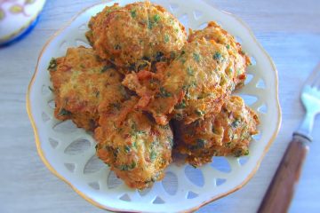 Tuna fritters on a plate