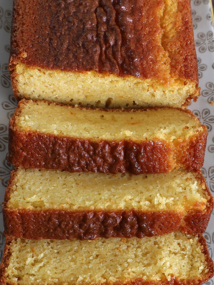 Best Orange Loaf Cake in a rectangular platter