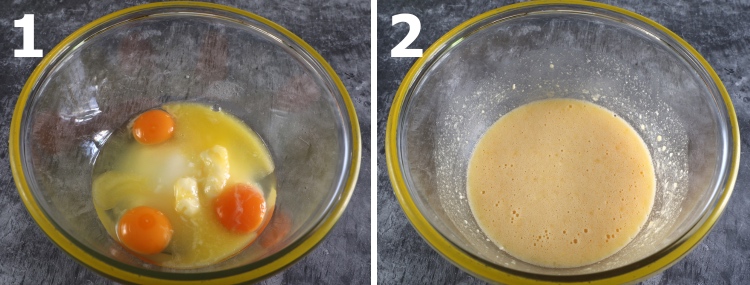 Bolo de laranja simples passo 1 e 2