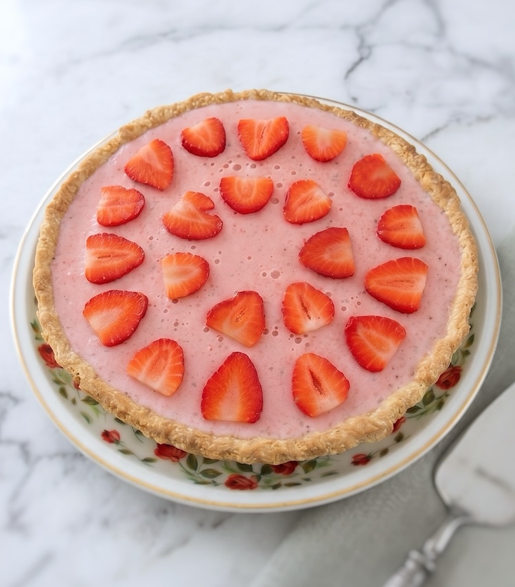 Fresh Strawberry Pie on a plate