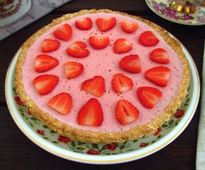 Strawberry pie on a plate