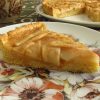 Pear and honey pie slice on a plate