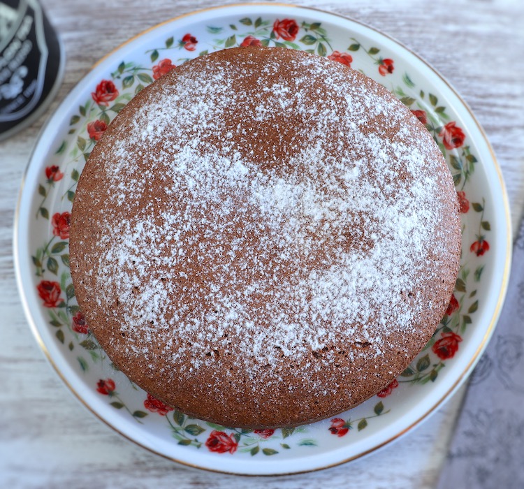 Egg white cake with cinnamon and honey on a plate