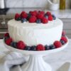Fresh Berry Cream Cake with Buttercream on a plate
