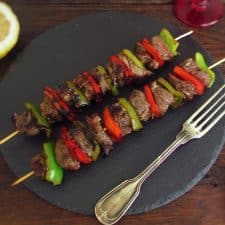 Simple kebabs on a plate