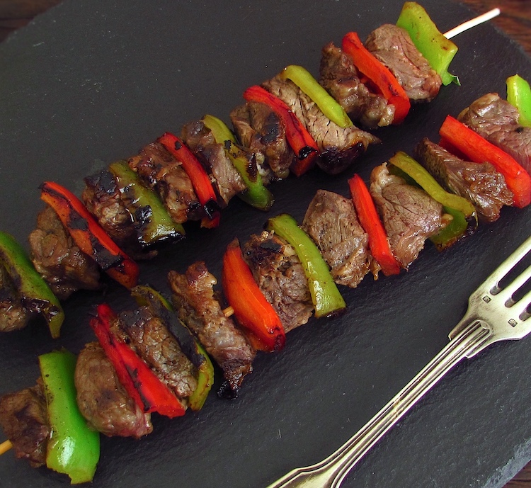 Simple kebabs on a plate