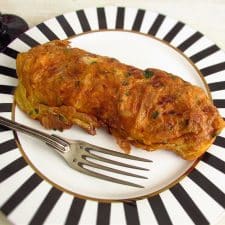 Chicken omelet on a plate