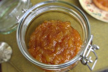 Fig jam on a glass jar