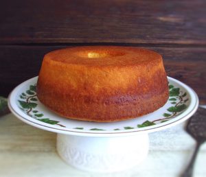 Lemon verbena cake on a plate