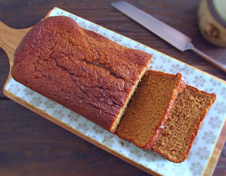 Brown sugar and honey cake on a platter