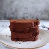 Banana cocoa cake slices on a plate