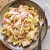 Creamy Chicken and Bacon Pasta on a plate
