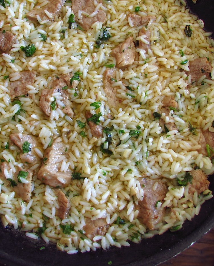 Easy beef rice in a skillet