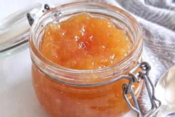 Pear Honey Jam in a glass jar