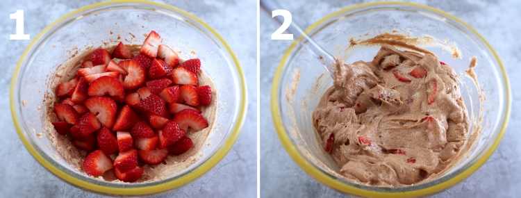 Cinnamon strawberry cake step 1 and 2